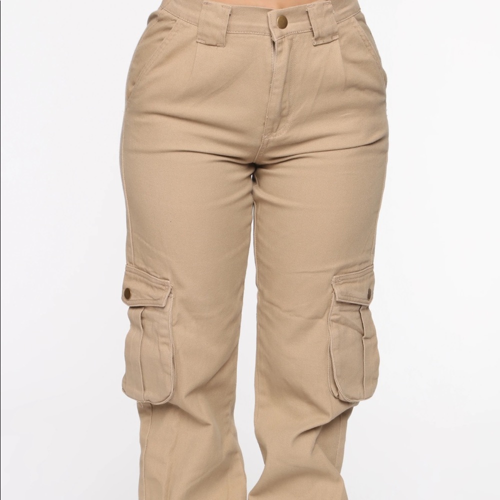 Khaki jogger cargo pants